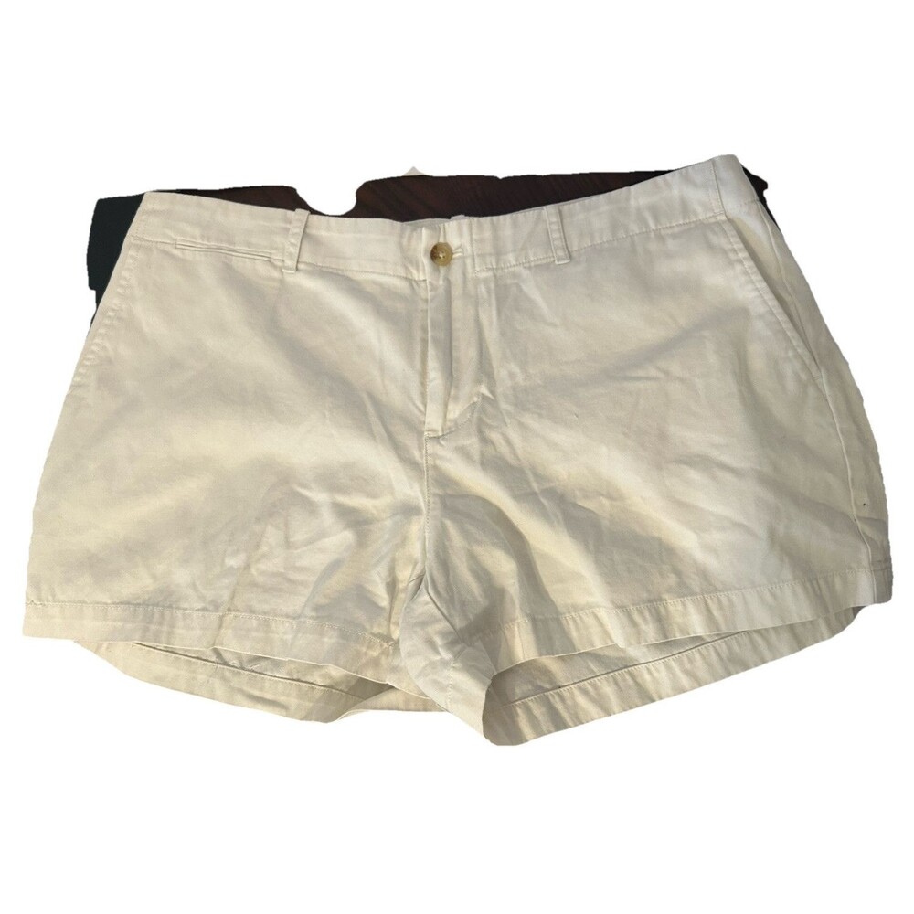 Polo Ralph Lauren Womens Mid Rise White 100% Cotton Shorts Size 10 Back Logo